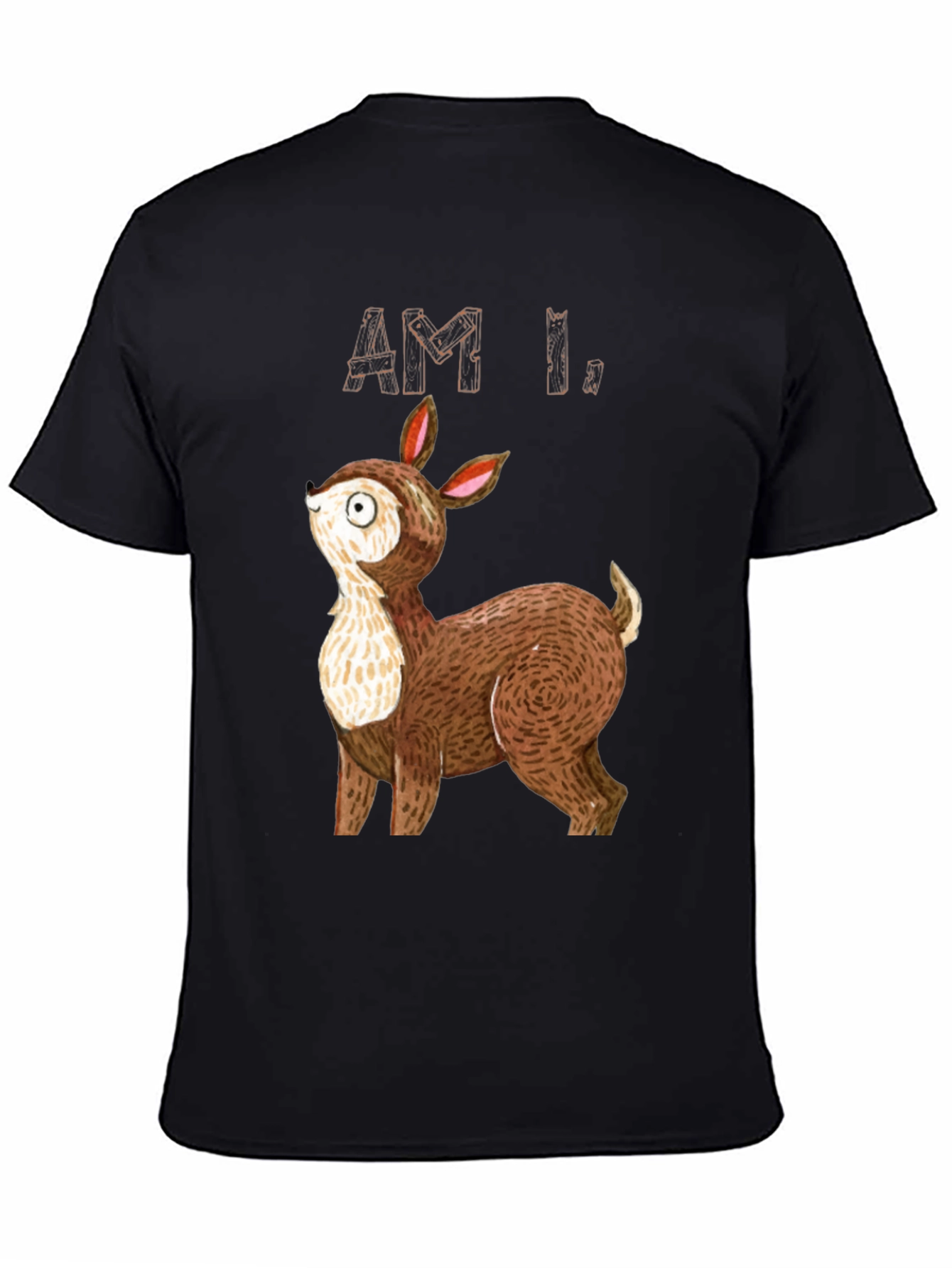 Am I Deer? Graphic Tee - Black Cotton T-Shirt