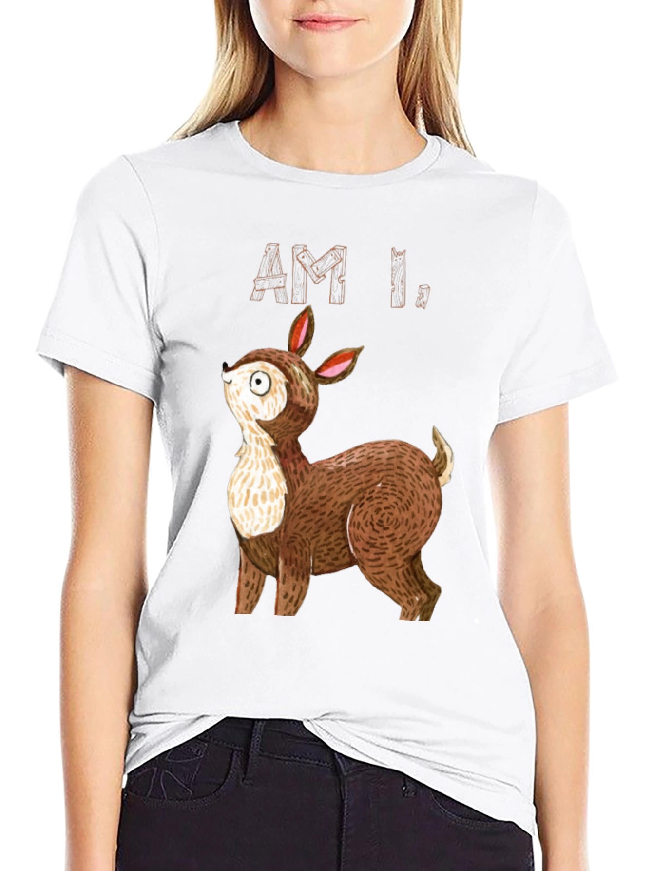 Am I Deer? Graphic Tee - Black Cotton T-Shirt