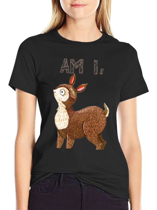 Am I Deer? Graphic Tee - Black Cotton T-Shirt