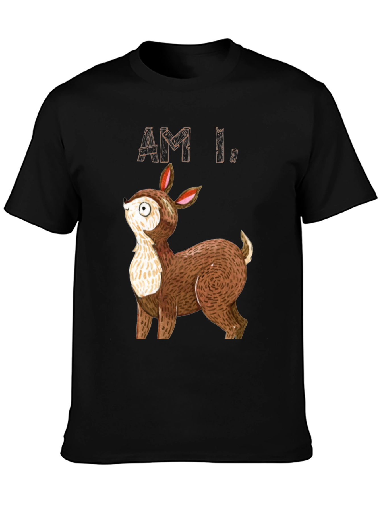 Am I Deer? Graphic Tee - Black Cotton T-Shirt