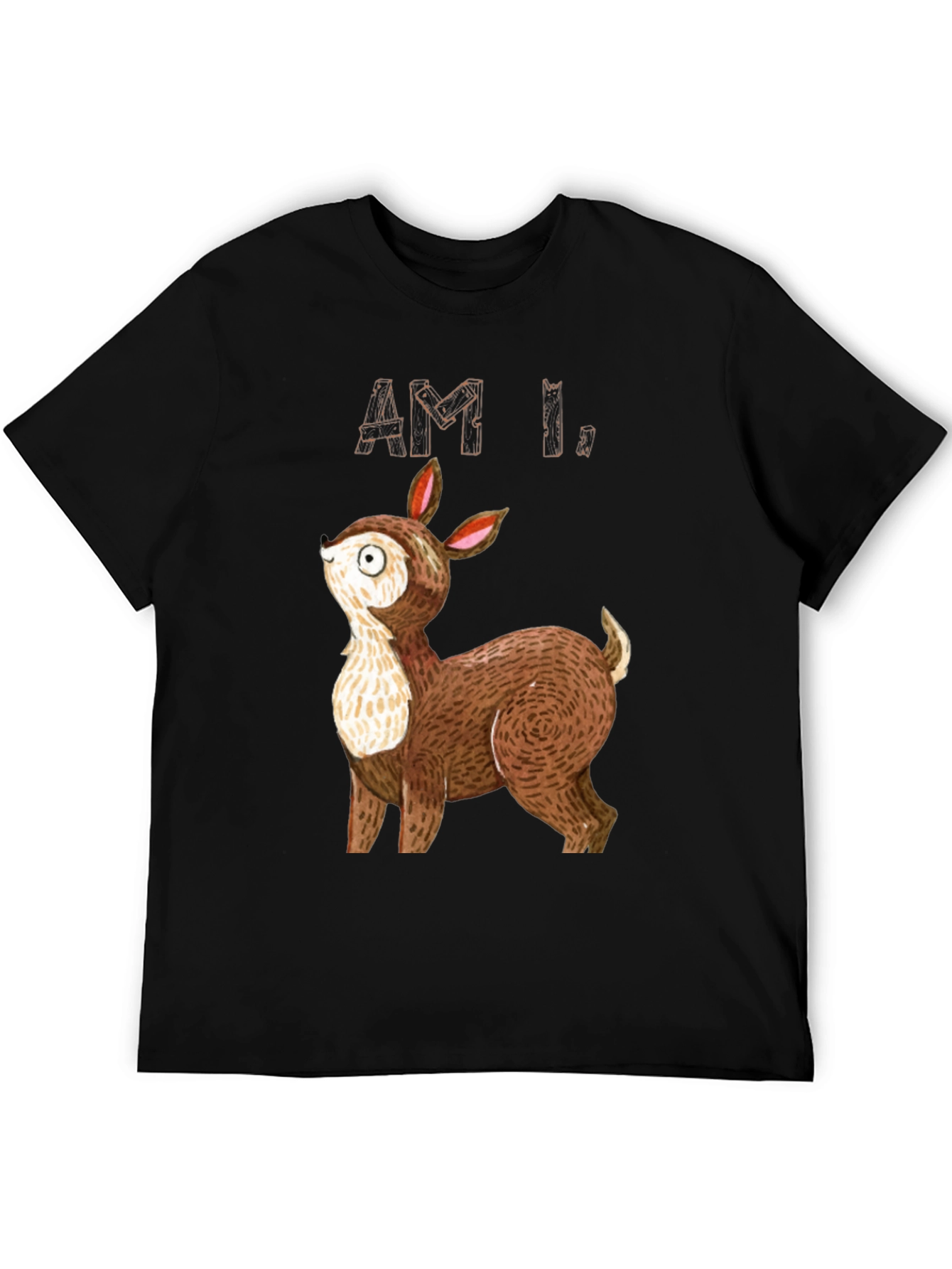 Am I Deer? Graphic Tee - Black Cotton T-Shirt
