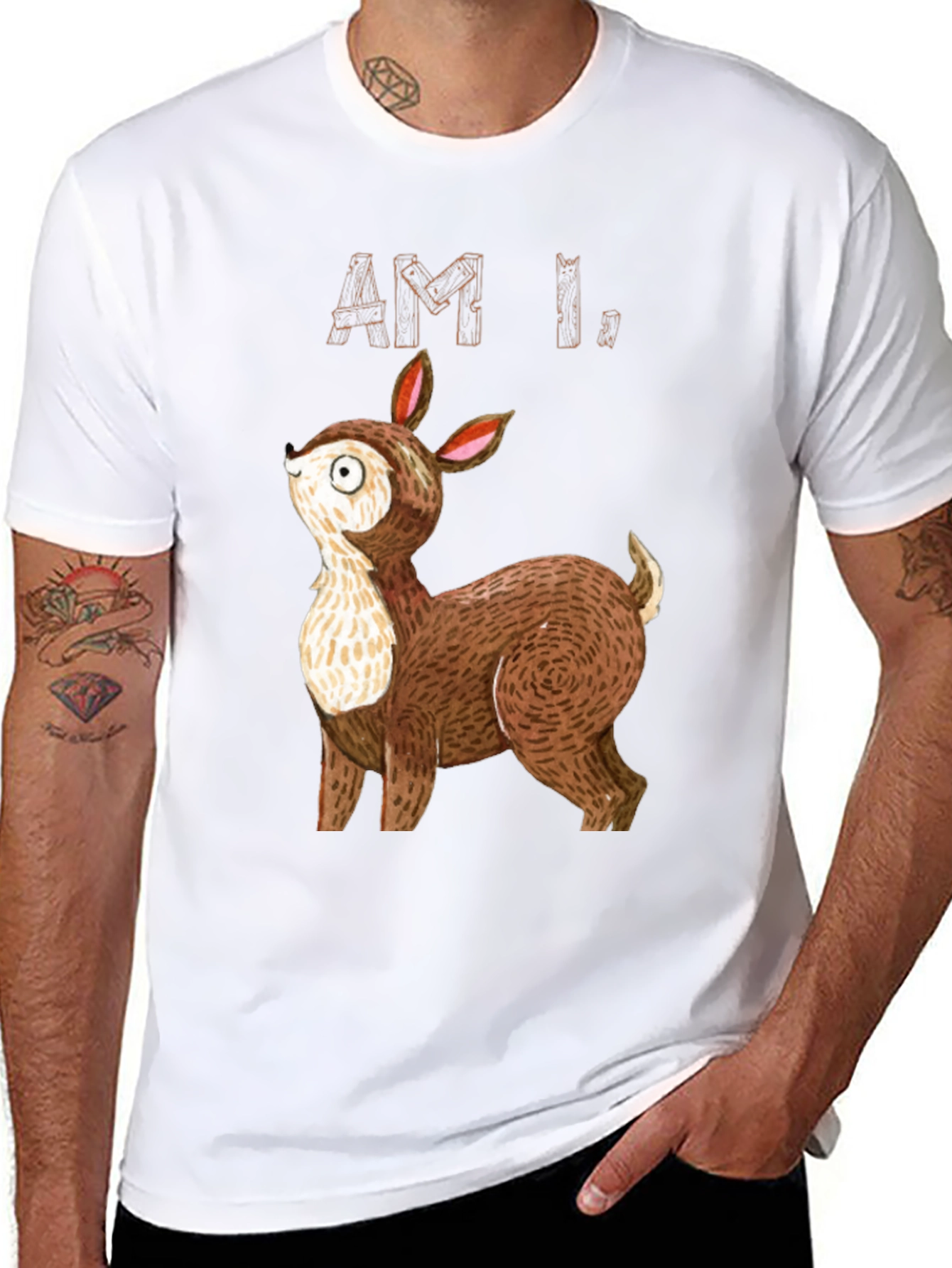 Am I Deer? Graphic Tee - Black Cotton T-Shirt