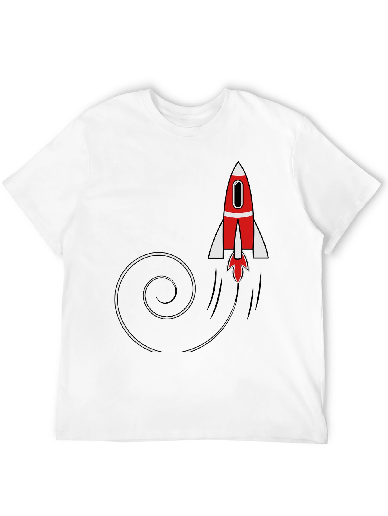 Rocket Launch Mens Black Graphic T-Shirt