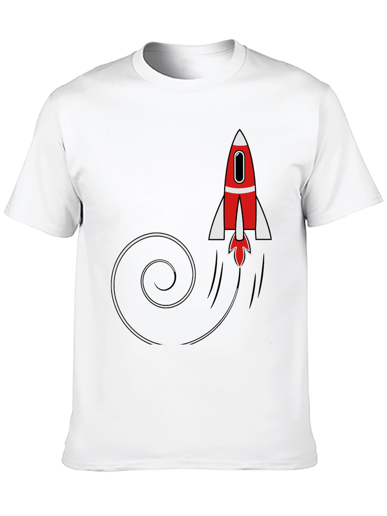 Rocket Launch Mens Black Graphic T-Shirt