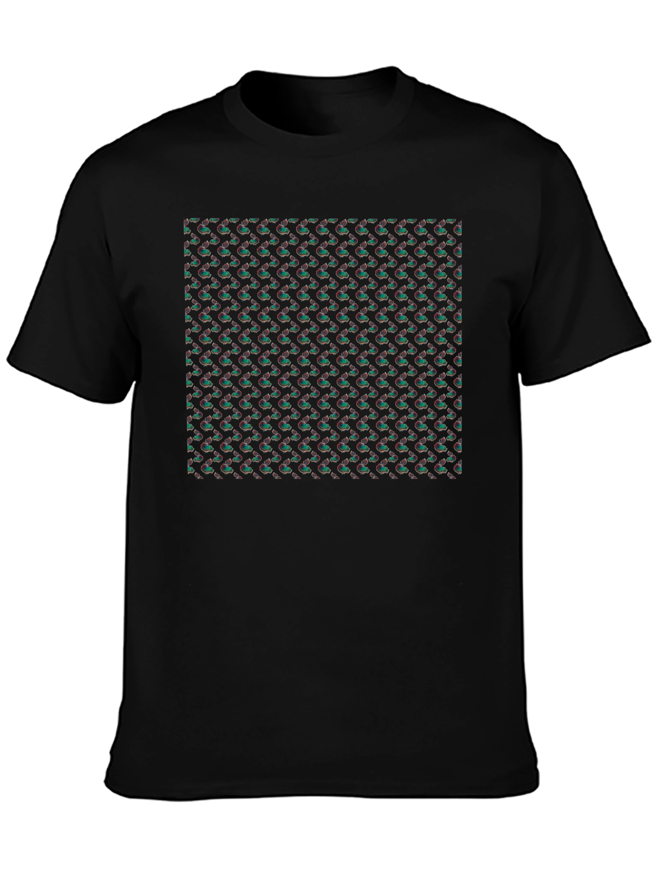 Patterned Black T-Shirt