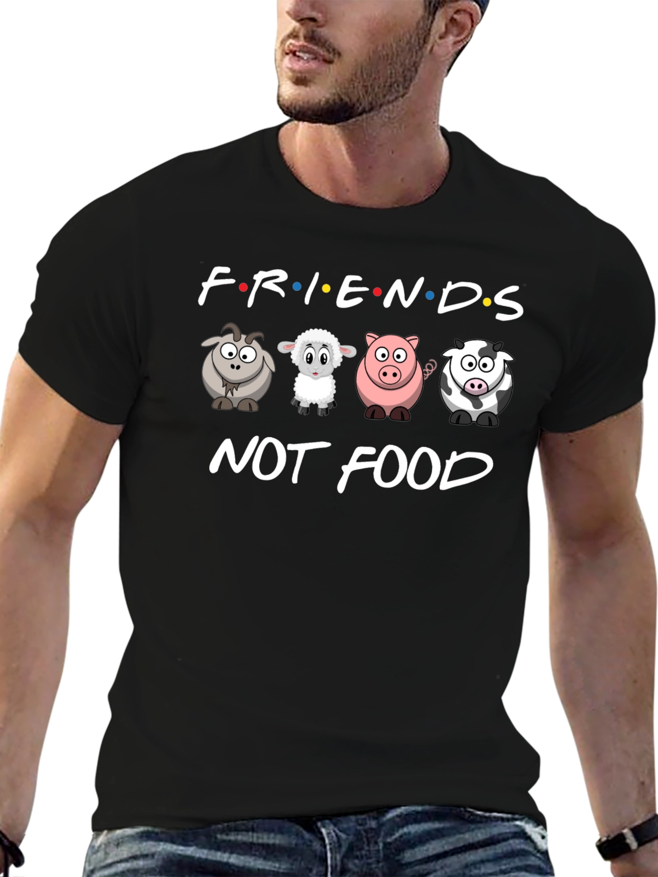 Friends Not Food T-Shirt Vegan Animal Lover Tee