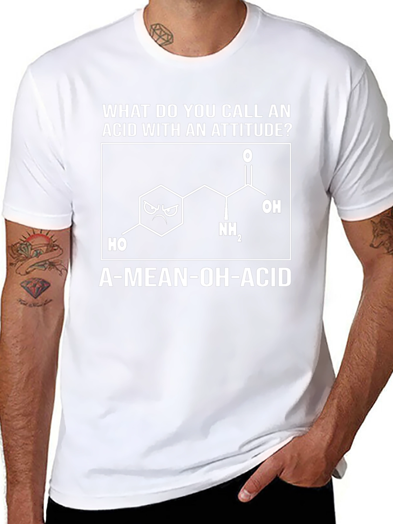 A-Mean-Oh-Acid T-Shirt: Funny Science Pun Tee
