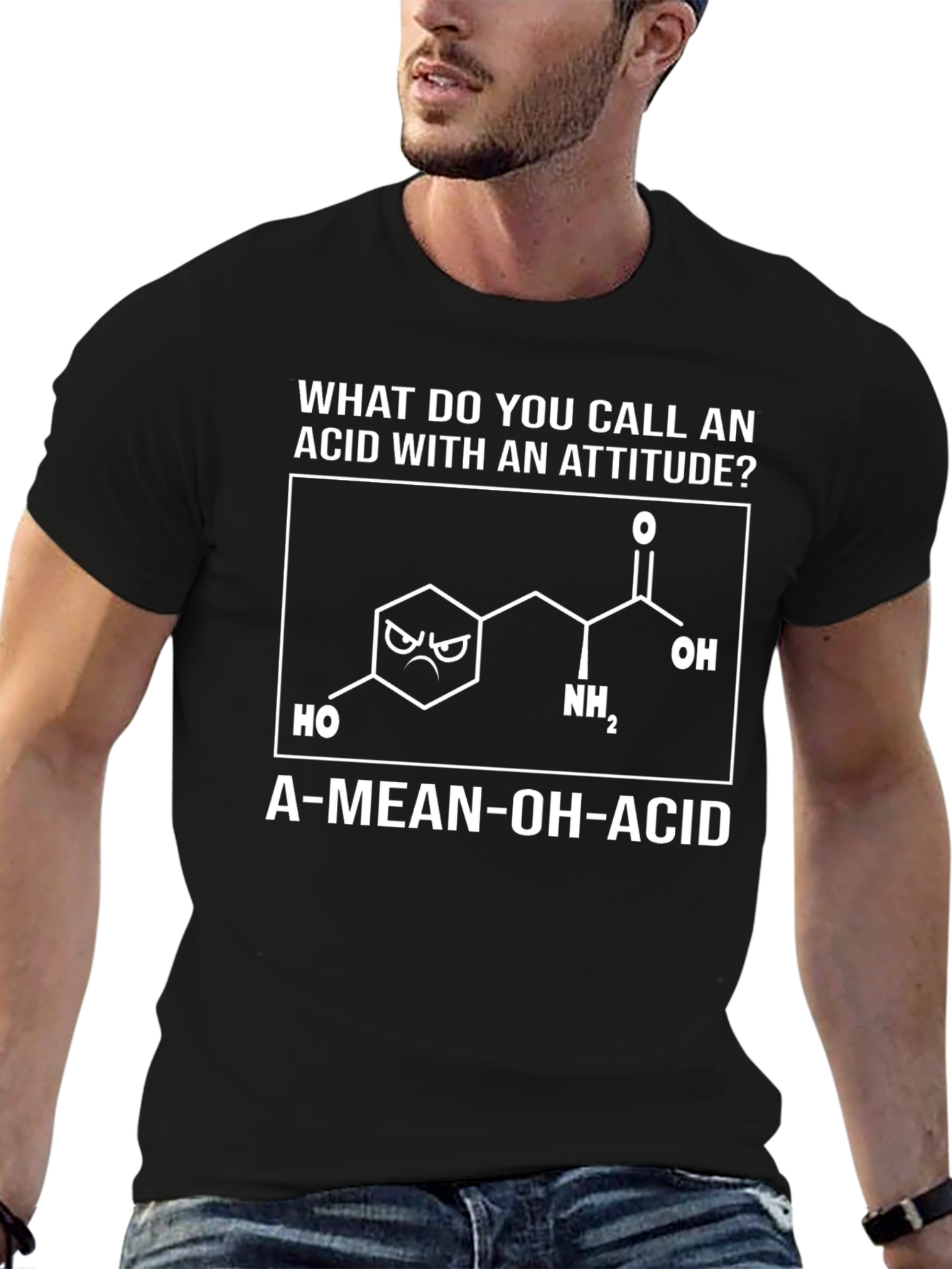A-Mean-Oh-Acid T-Shirt: Funny Science Pun Tee