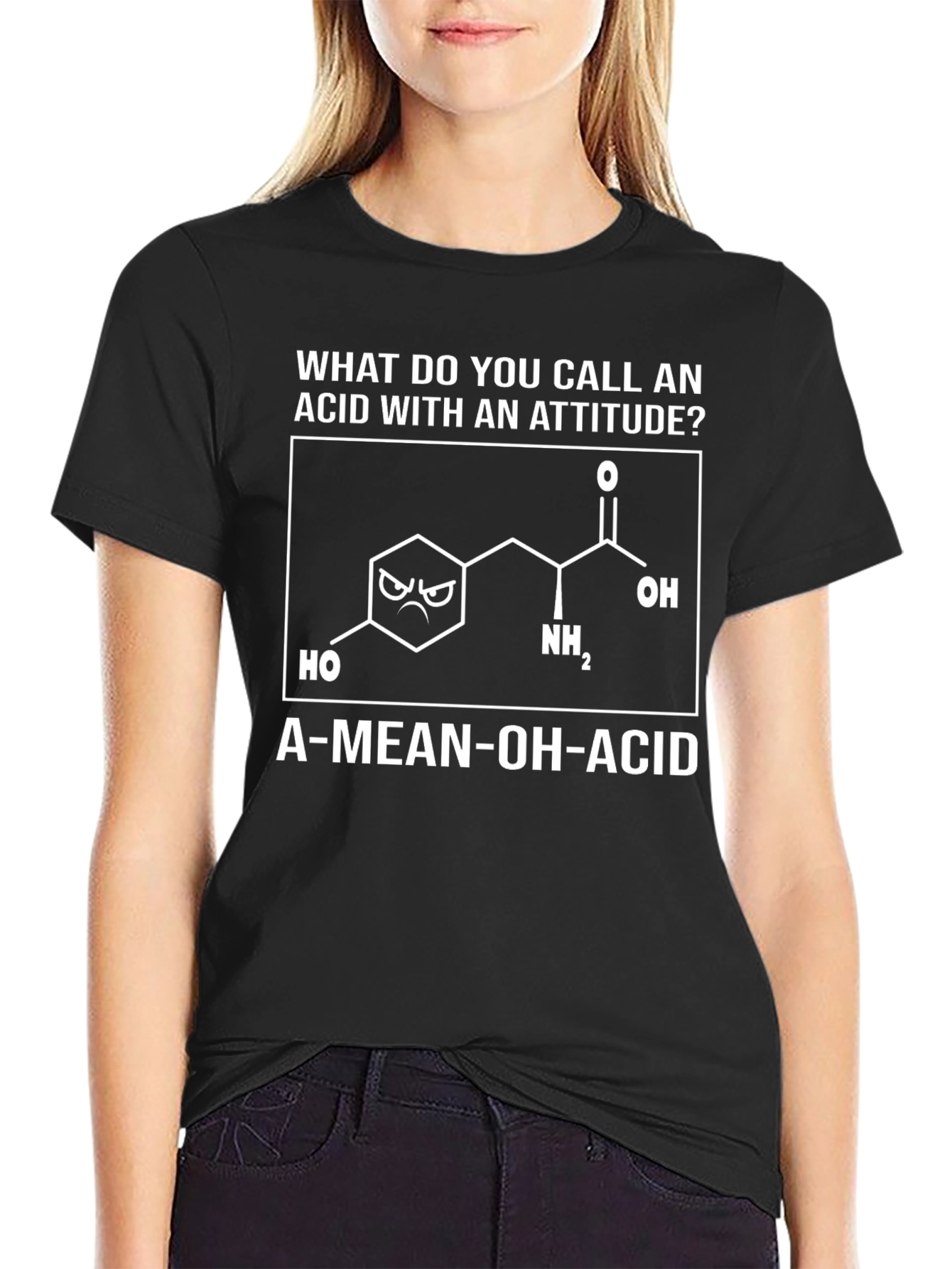 A-Mean-Oh-Acid T-Shirt: Funny Science Pun Tee