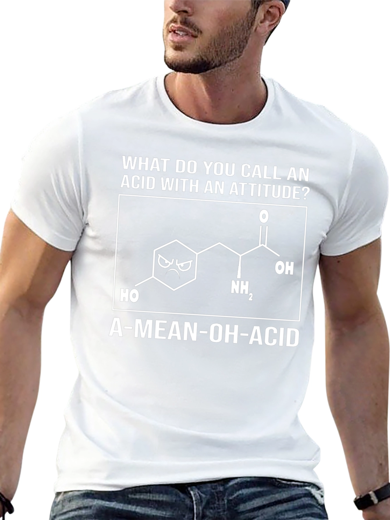 A-Mean-Oh-Acid T-Shirt: Funny Science Pun Tee