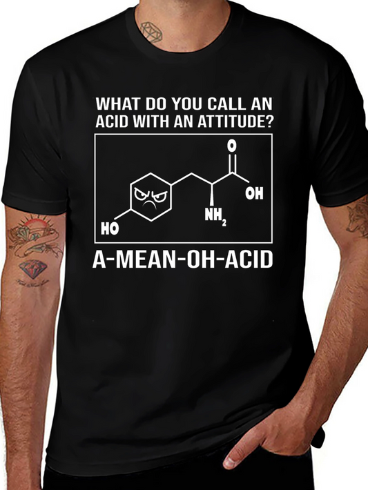 A-Mean-Oh-Acid T-Shirt: Funny Science Pun Tee