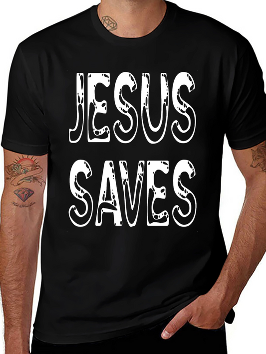 Jesus Saves Graphic T-Shirt - Black
