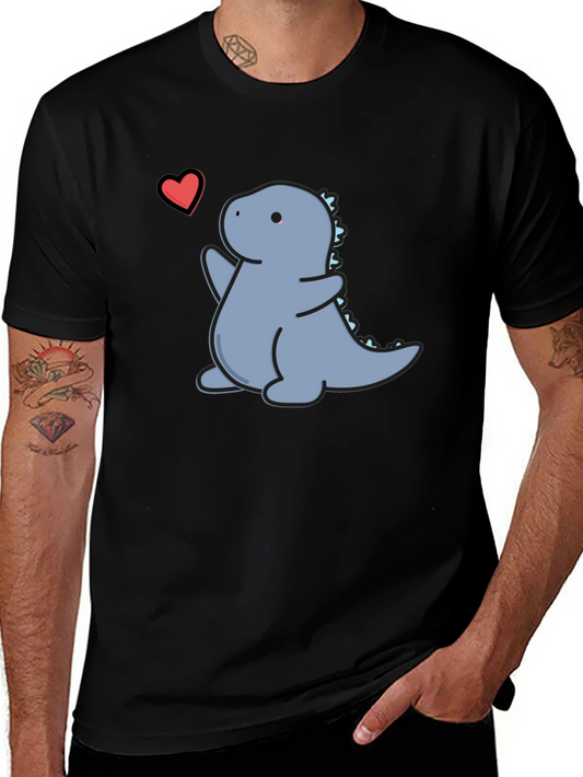 Cute Dinosaur Heart Graphic T-Shirt
