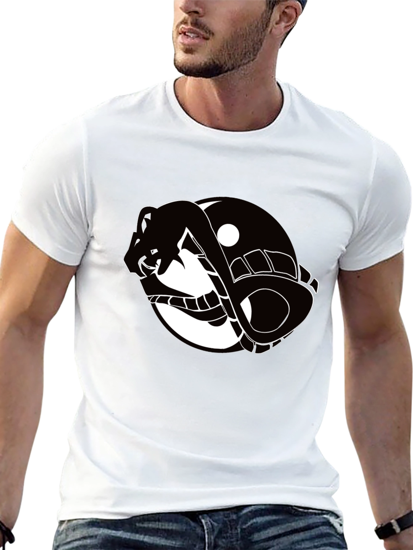 Yin Yang Snake Graphic T-Shirt