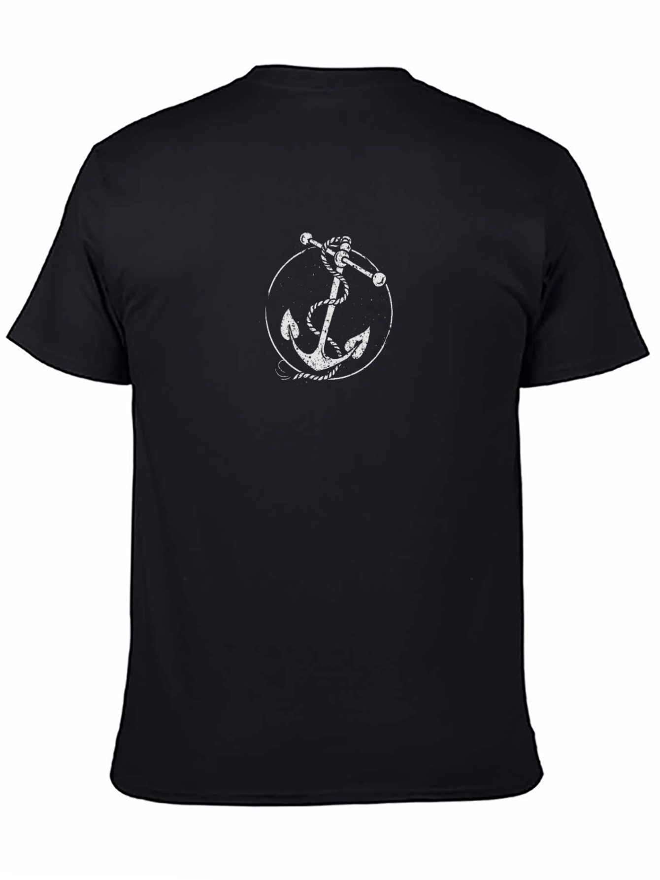Nautical Anchor Graphic Tee - Classic Black T-Shirt
