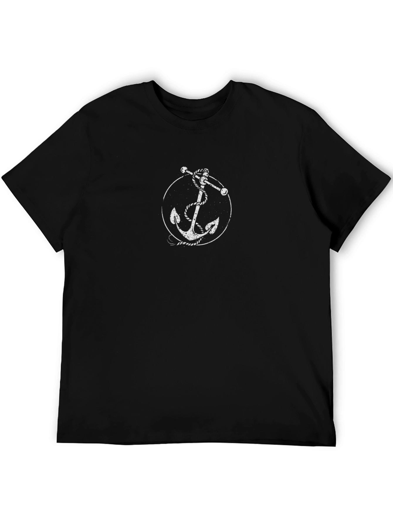 Nautical Anchor Graphic Tee - Classic Black T-Shirt