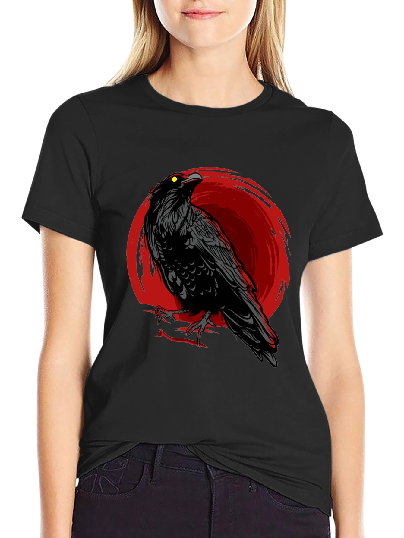 Raven Graphic T-Shirt - Mens Black Crow Tee