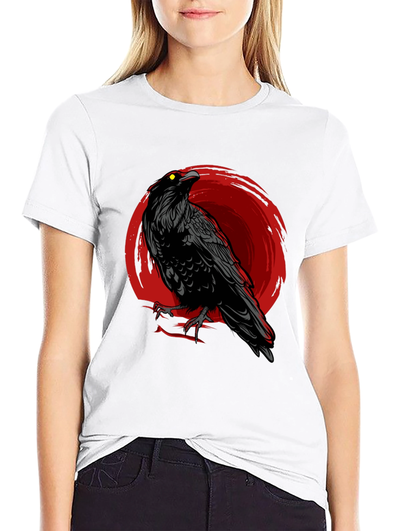 Raven Graphic T-Shirt - Mens Black Crow Tee