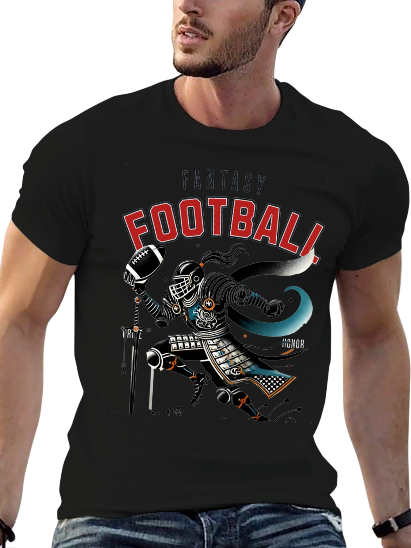 Football Samurai Graphic Tee - Black