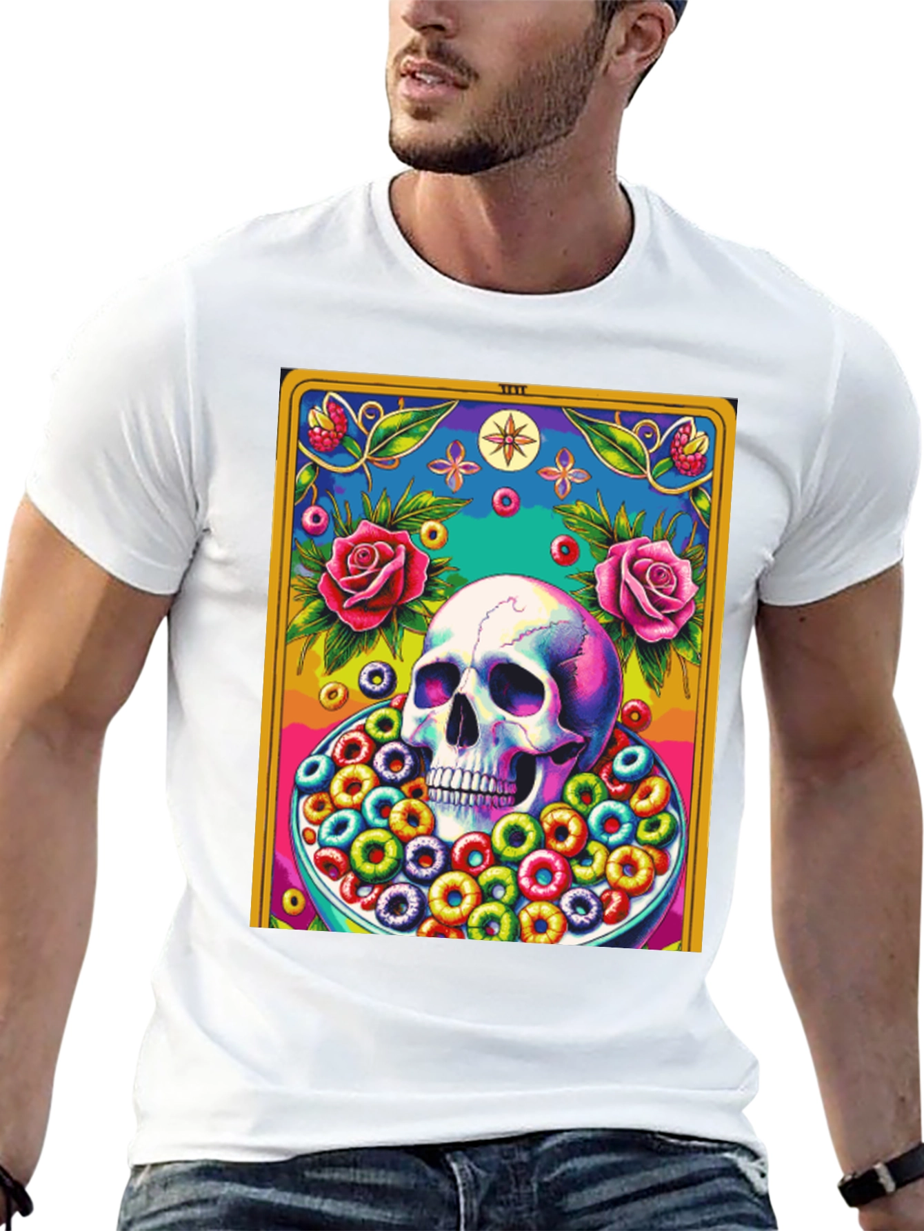 Skull & Cereal Tarot Card Graphic Tee
