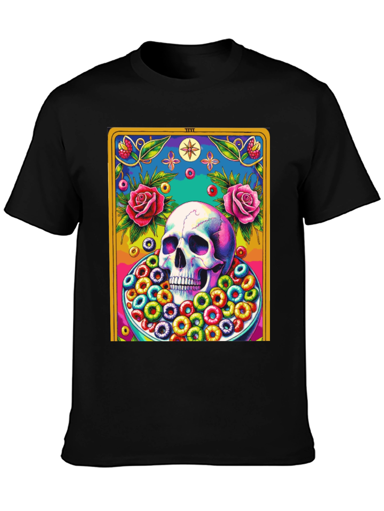 Skull & Cereal Tarot Card Graphic Tee
