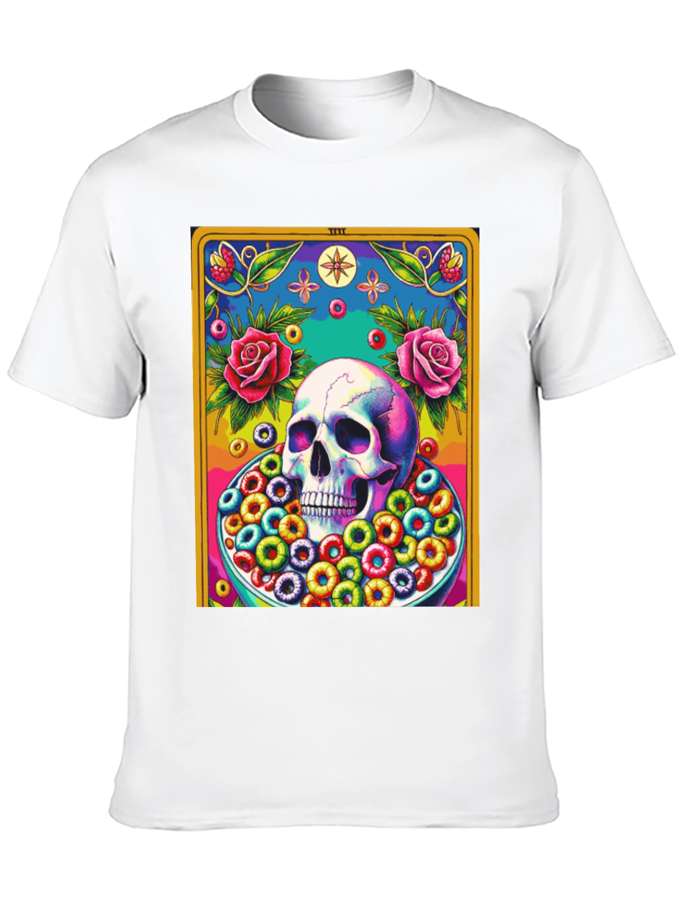 Skull & Cereal Tarot Card Graphic Tee