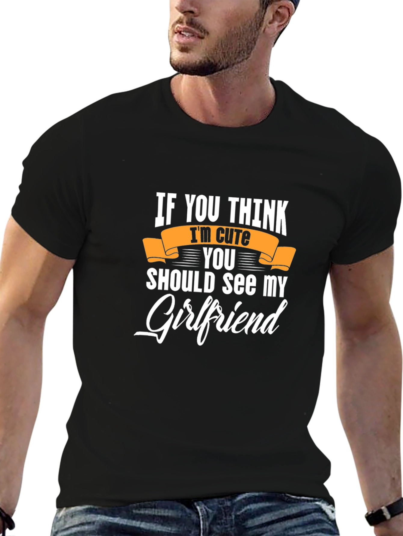 Cute Girlfriend Black Graphic Tee