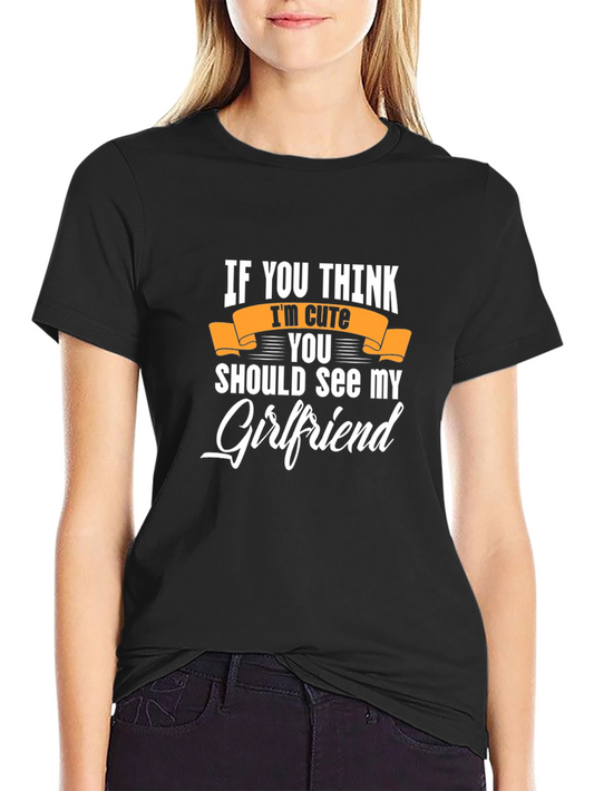 Cute Girlfriend Black Graphic Tee