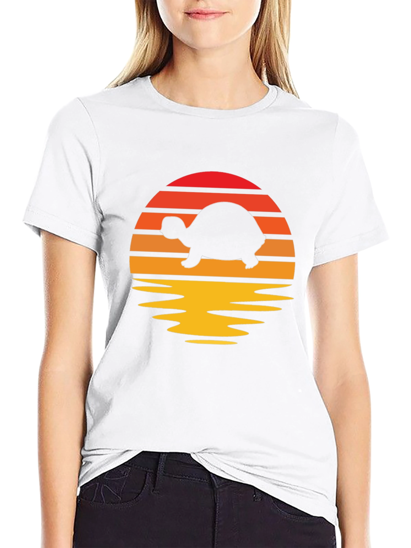 Turtle Sunset Graphic Tee - Retro Style Shirt