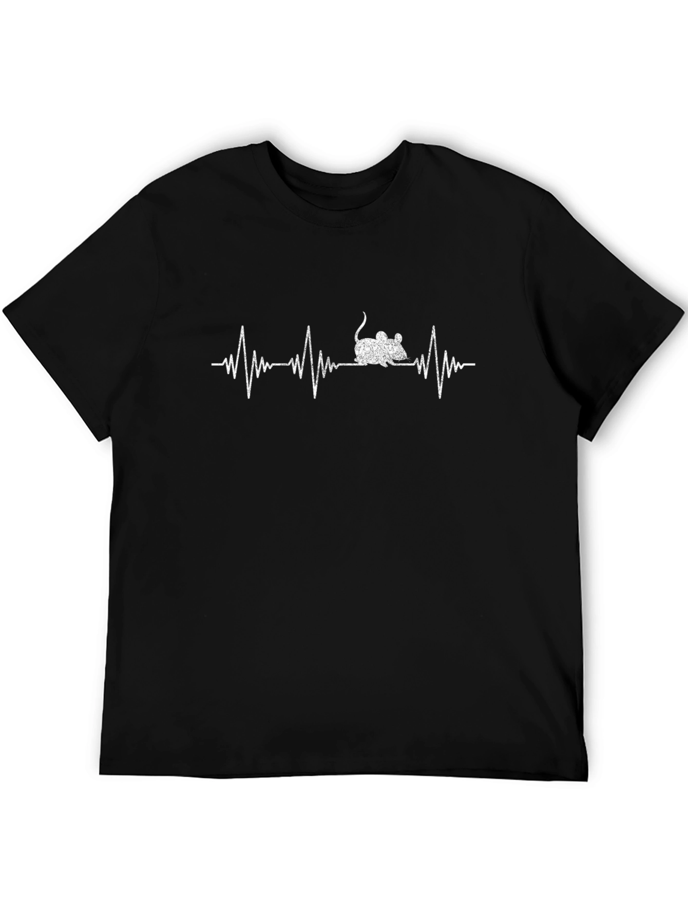 Mouse Heartbeat T-Shirt - Mens Black Graphic Tee