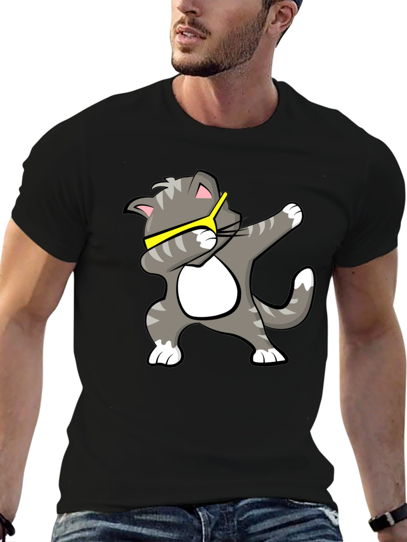 Cool Cat Dab T-Shirt - Black