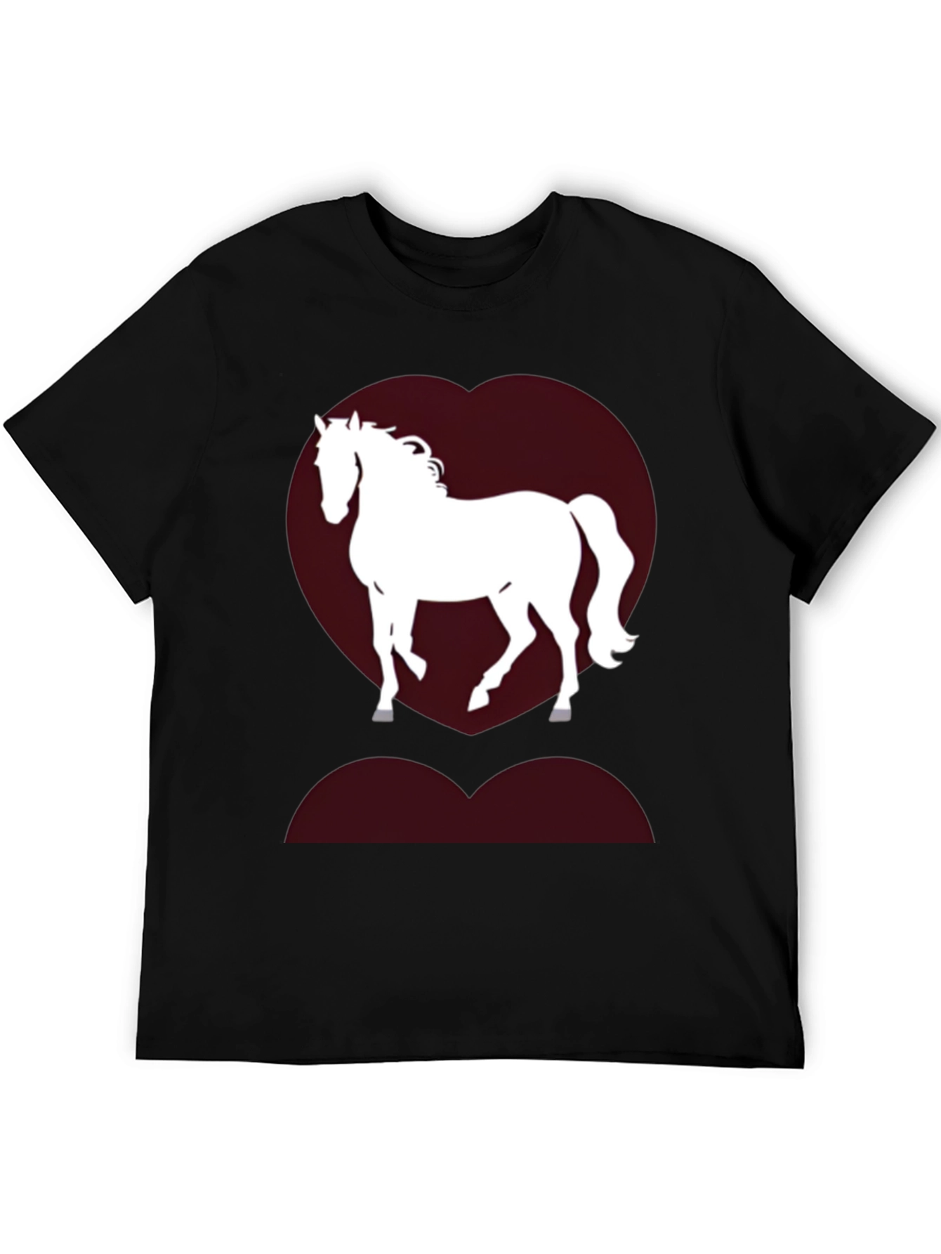 Horse Love Heart T-Shirt - Black