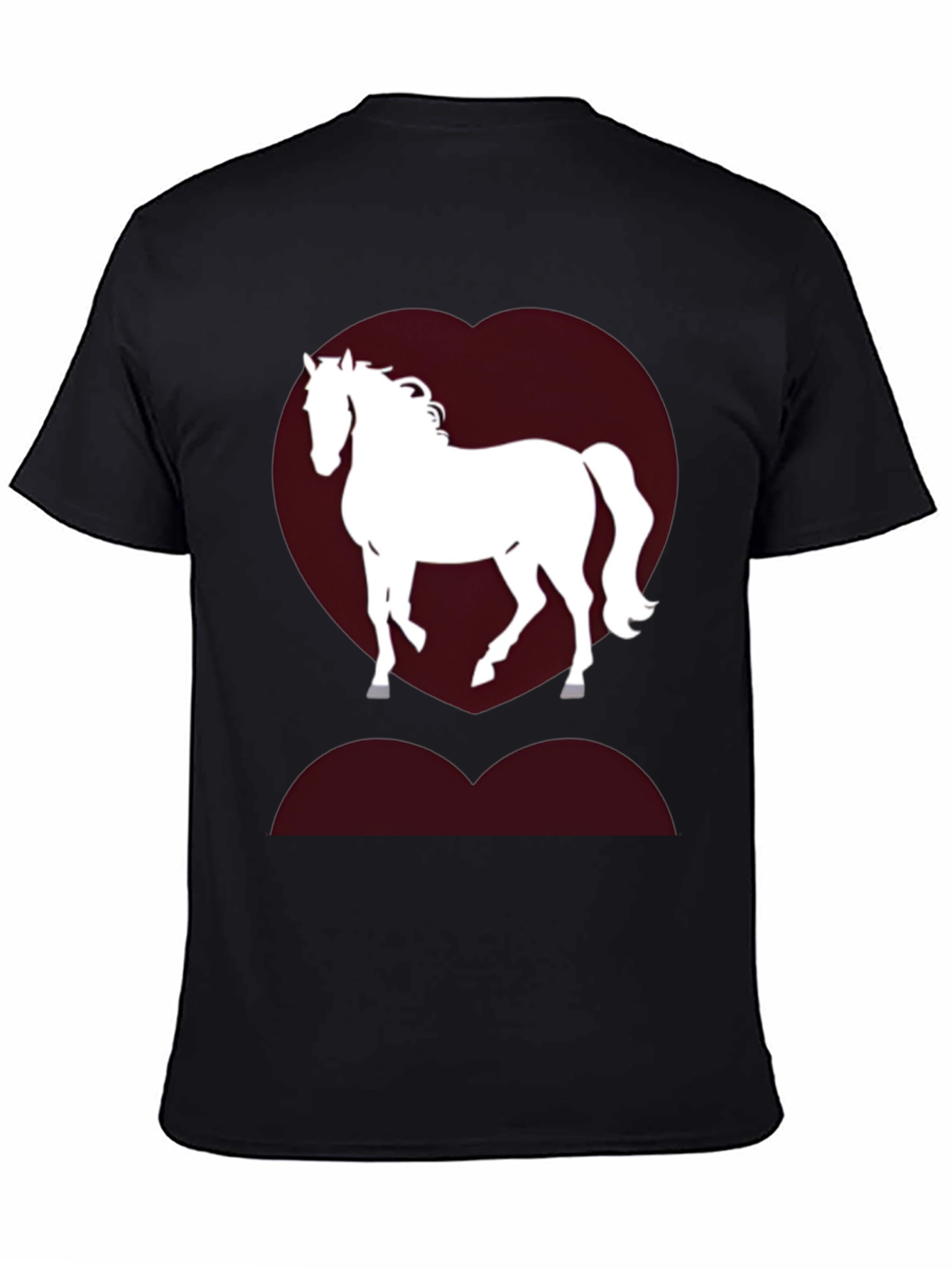 Horse Love Heart T-Shirt - Black