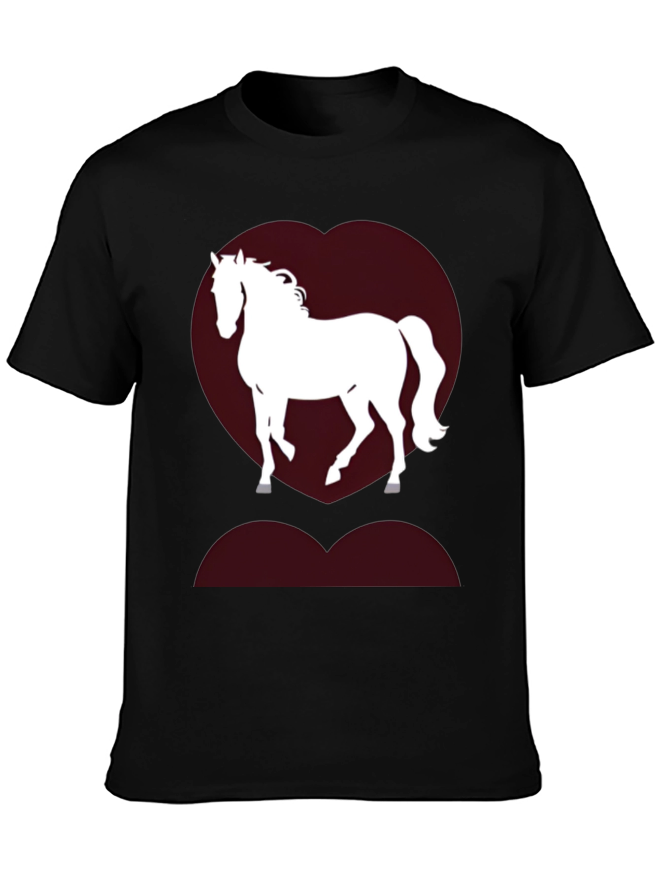 Horse Love Heart T-Shirt - Black