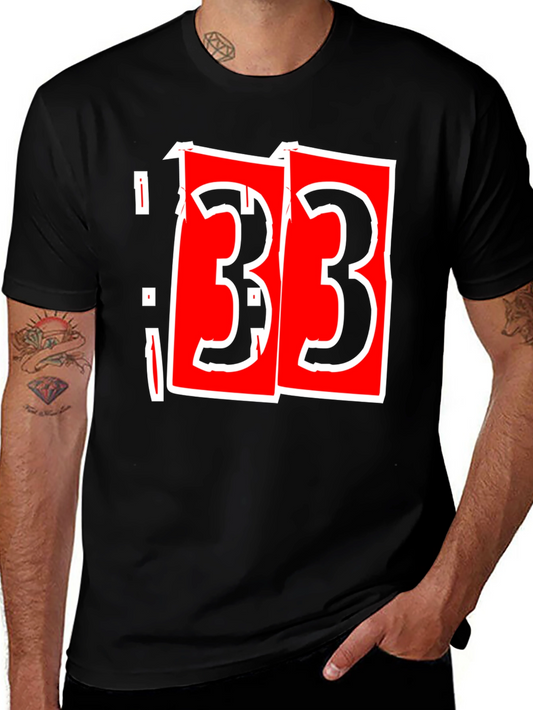 Bold 33 Graphic T-Shirt - Black Cotton Tee