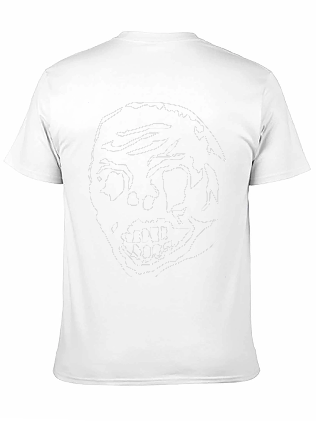 Abstract Skull Graphic Tee - Black Cotton Casual Shirt