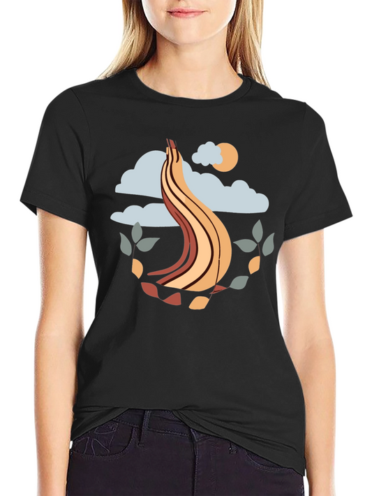 Abstract Nature Graphic Tee - Black