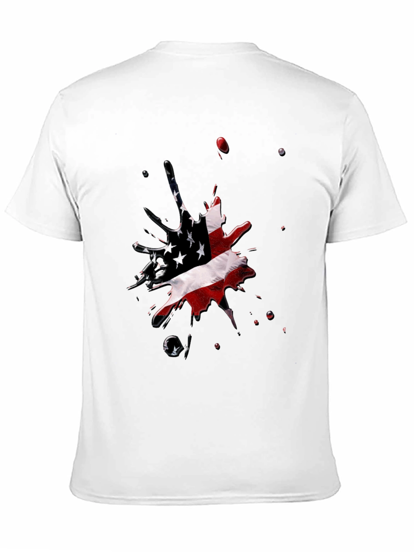 American Flag Splash Black T-Shirt