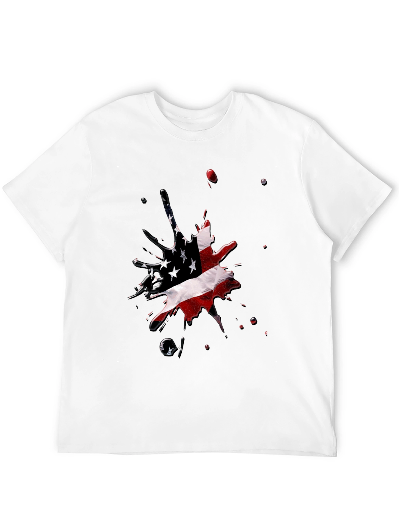 American Flag Splash Black T-Shirt