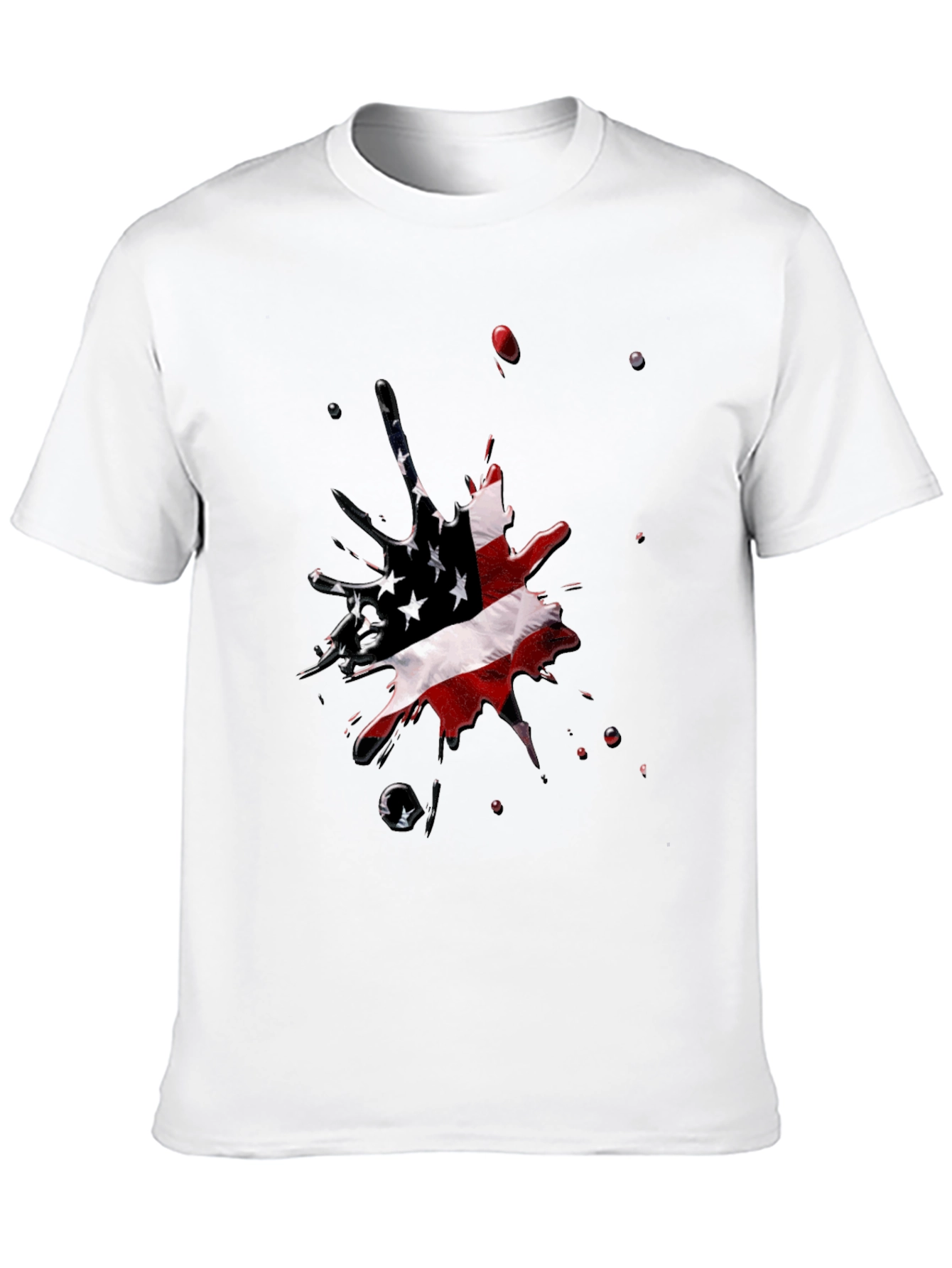 American Flag Splash Black T-Shirt