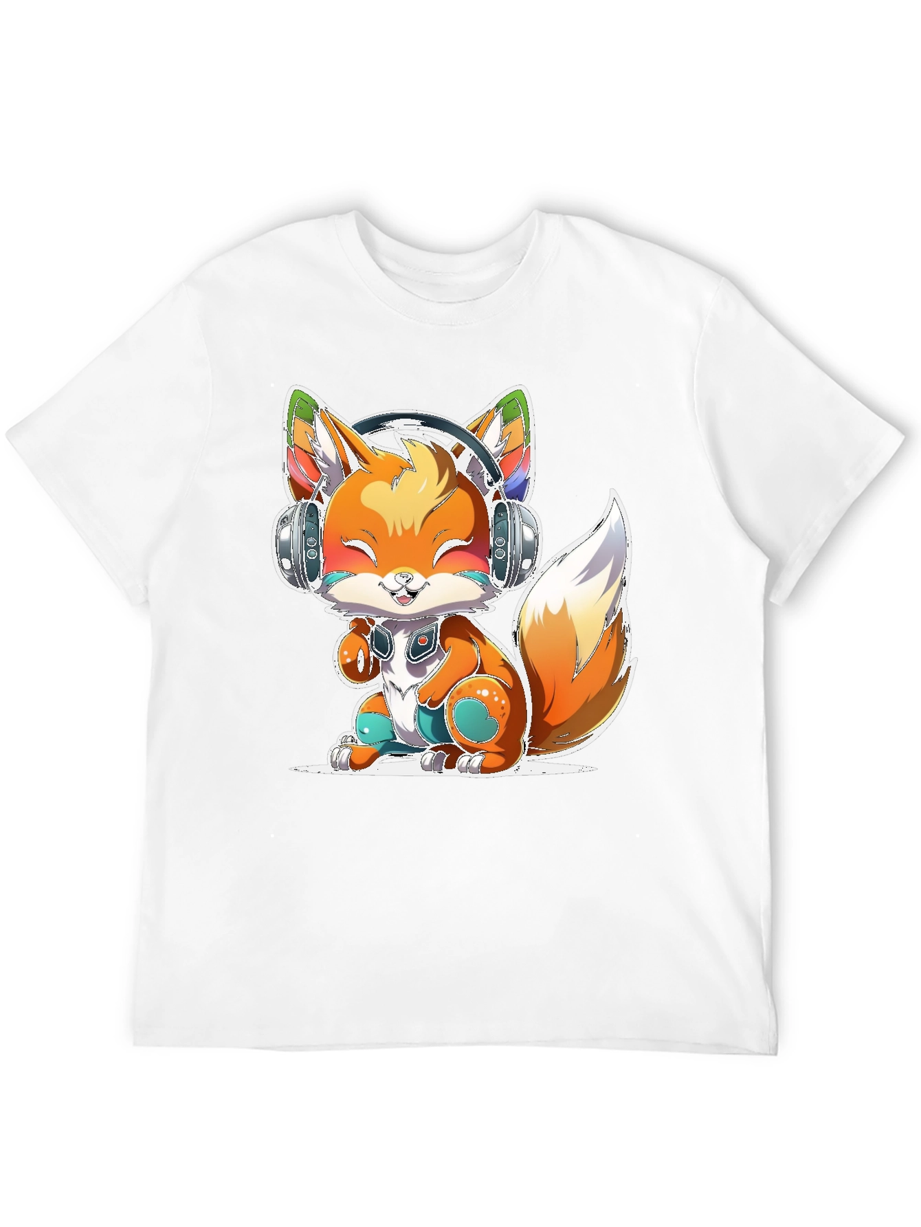 Cute Fox with Headphones T-Shirt