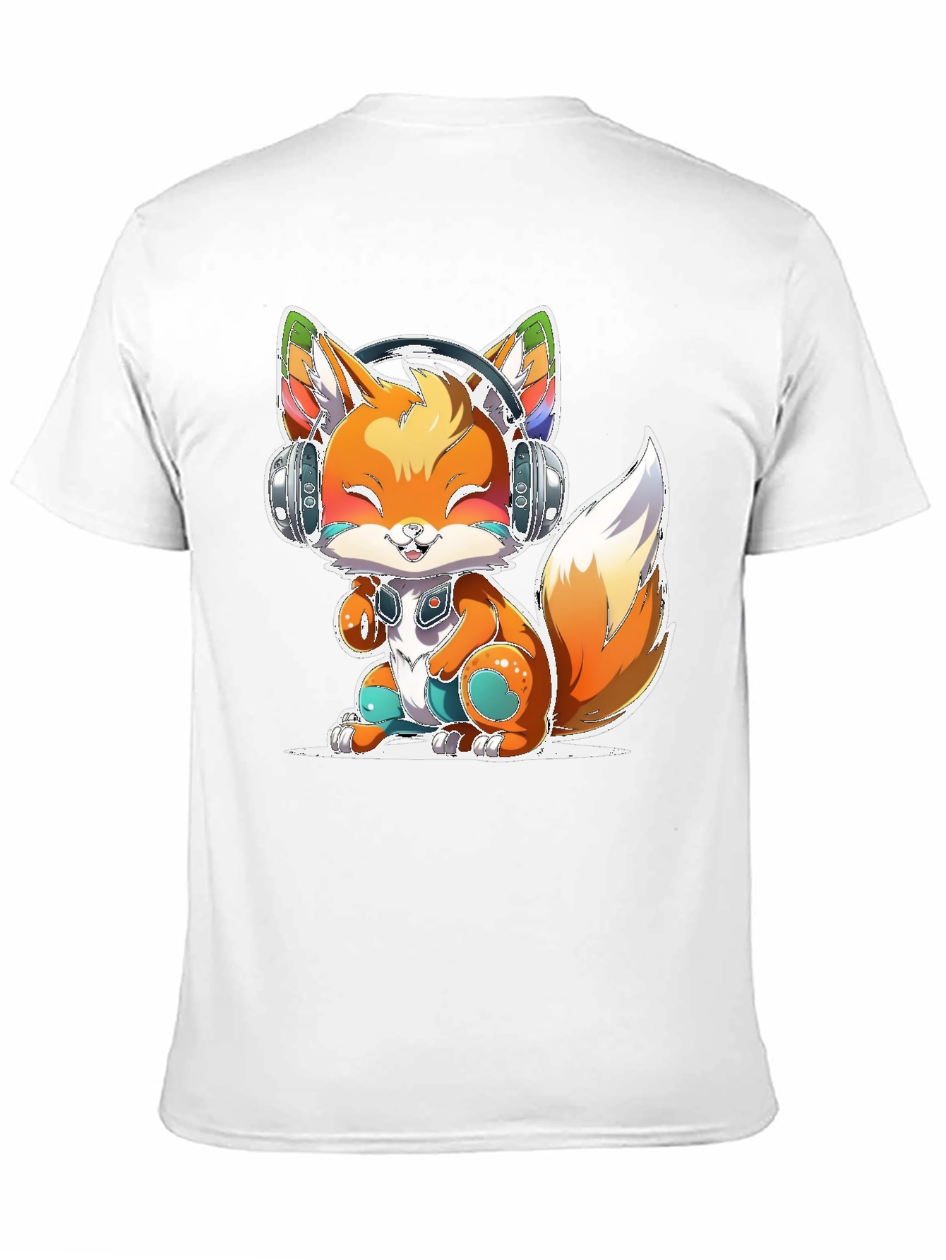 Cute Fox with Headphones T-Shirt
