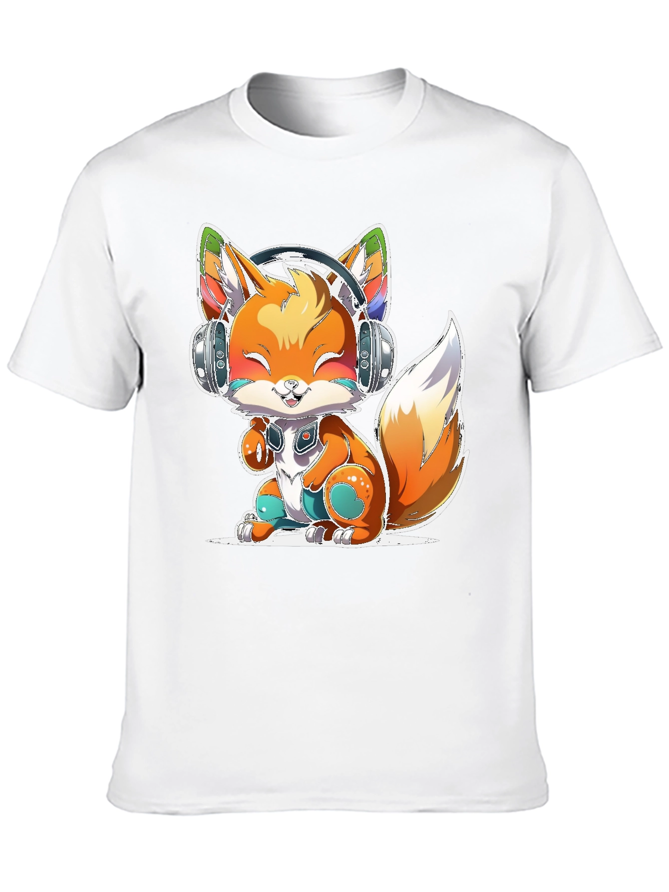 Cute Fox with Headphones T-Shirt