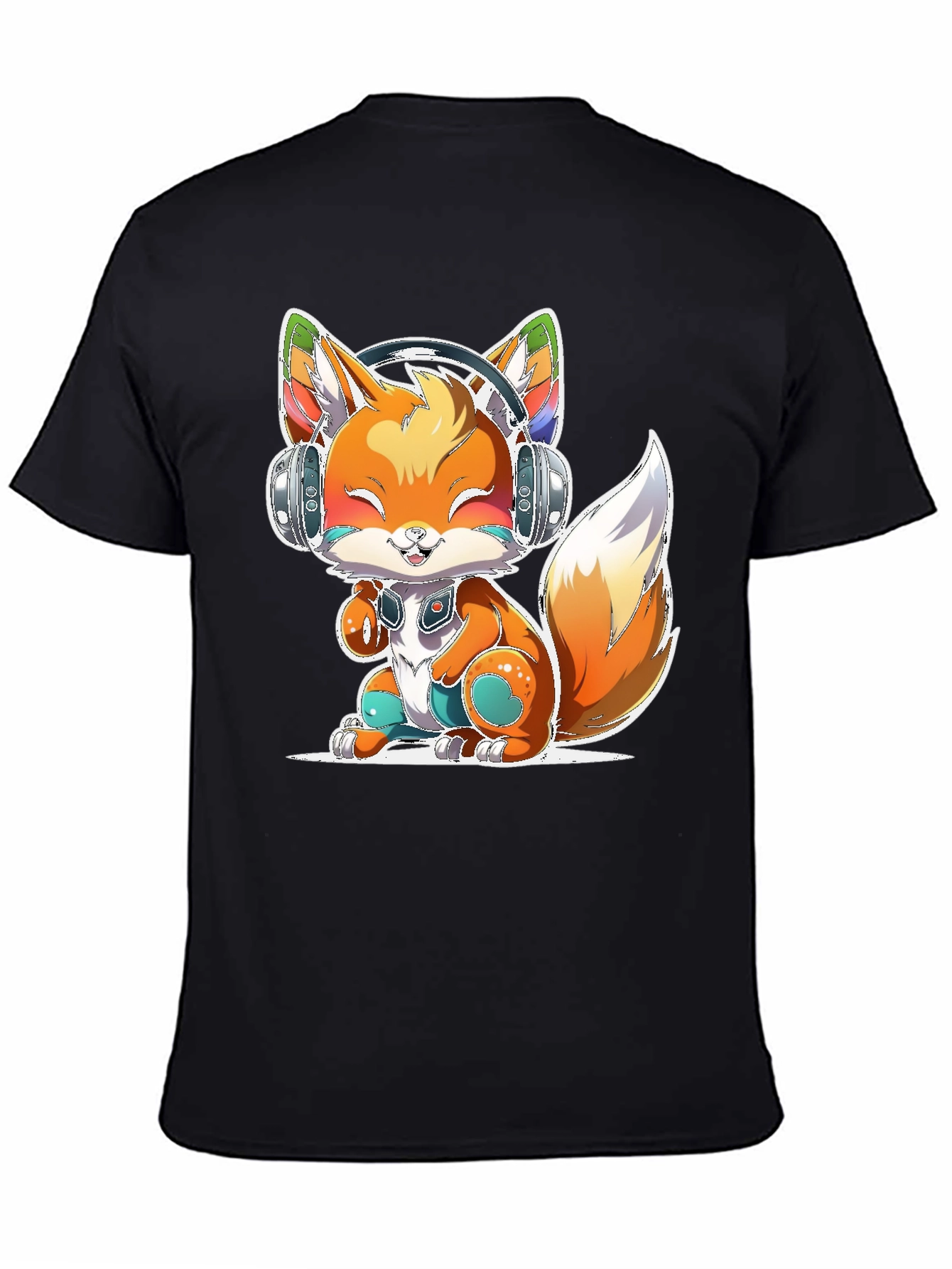 Cute Fox with Headphones T-Shirt