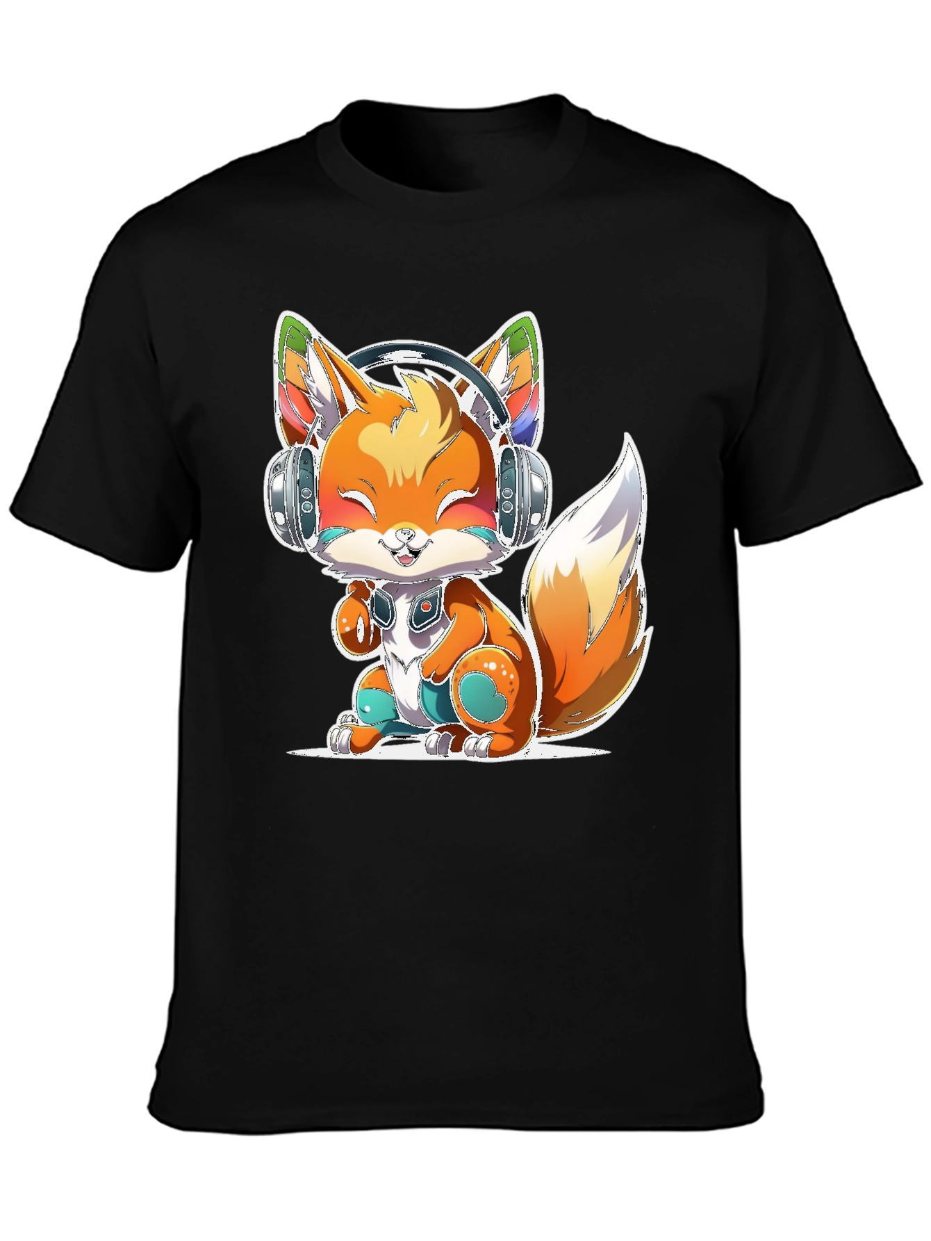 Cute Fox with Headphones T-Shirt