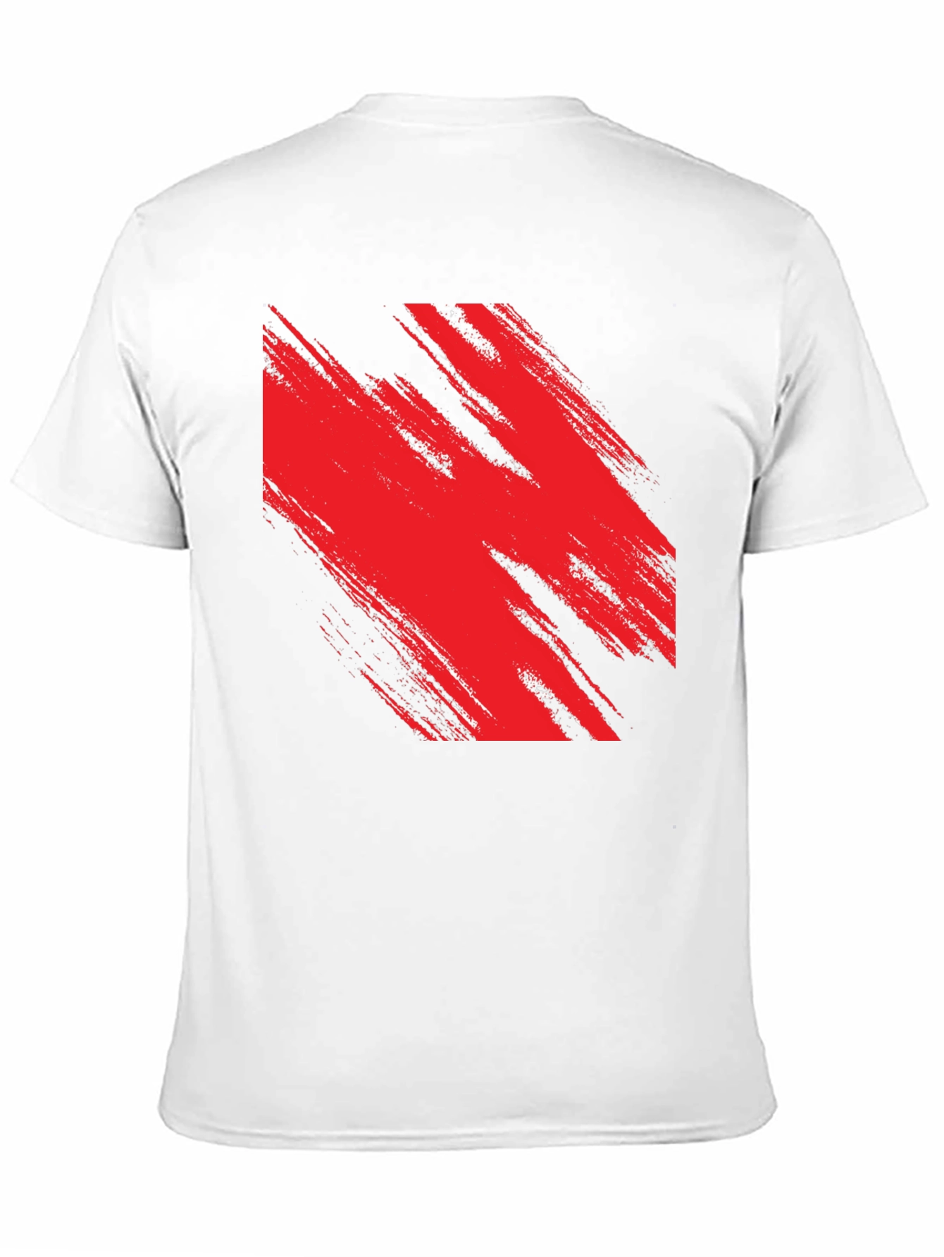 Abstract Red Brushstroke Graphic Black Tee
