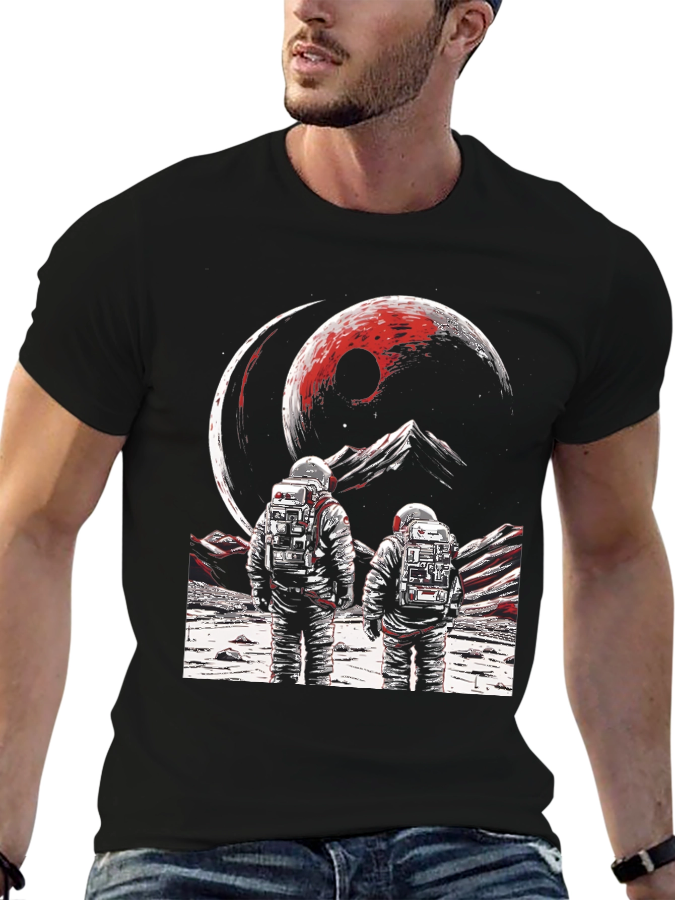 Astronauts on Distant Planet Graphic Tee