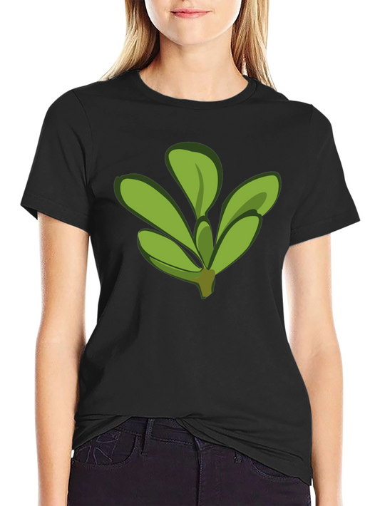 Leaf Graphic Tee - Black Cotton Comfort