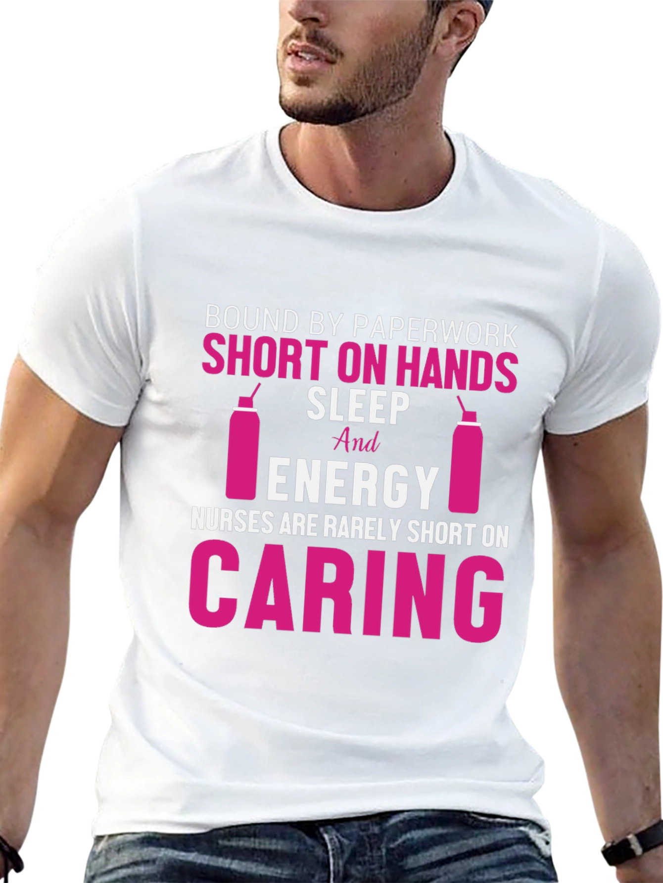 Nurse T-Shirt: Short on Hands Caring Design