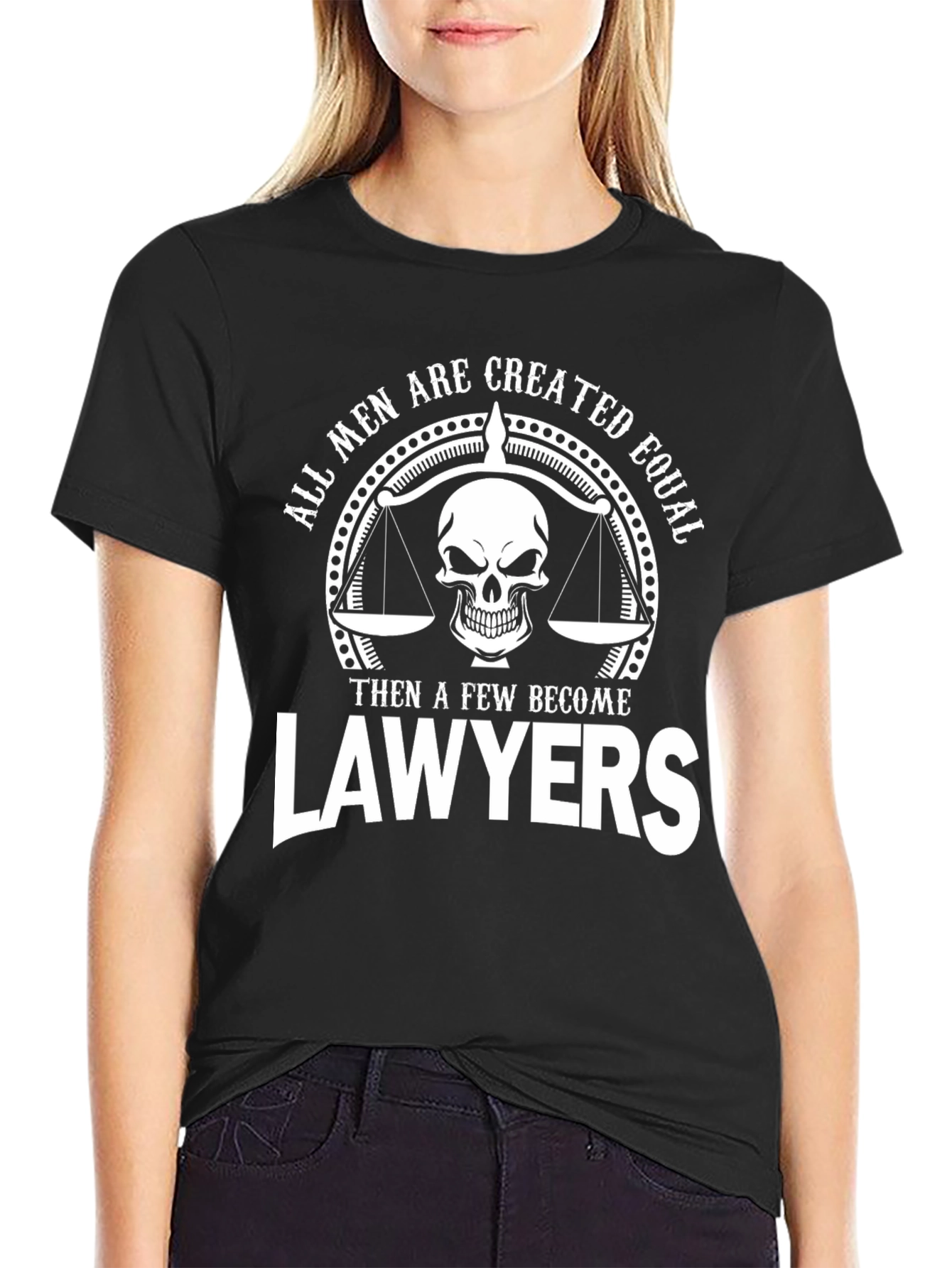 Lawyer Skull T-Shirt - All Men Are Created Equal